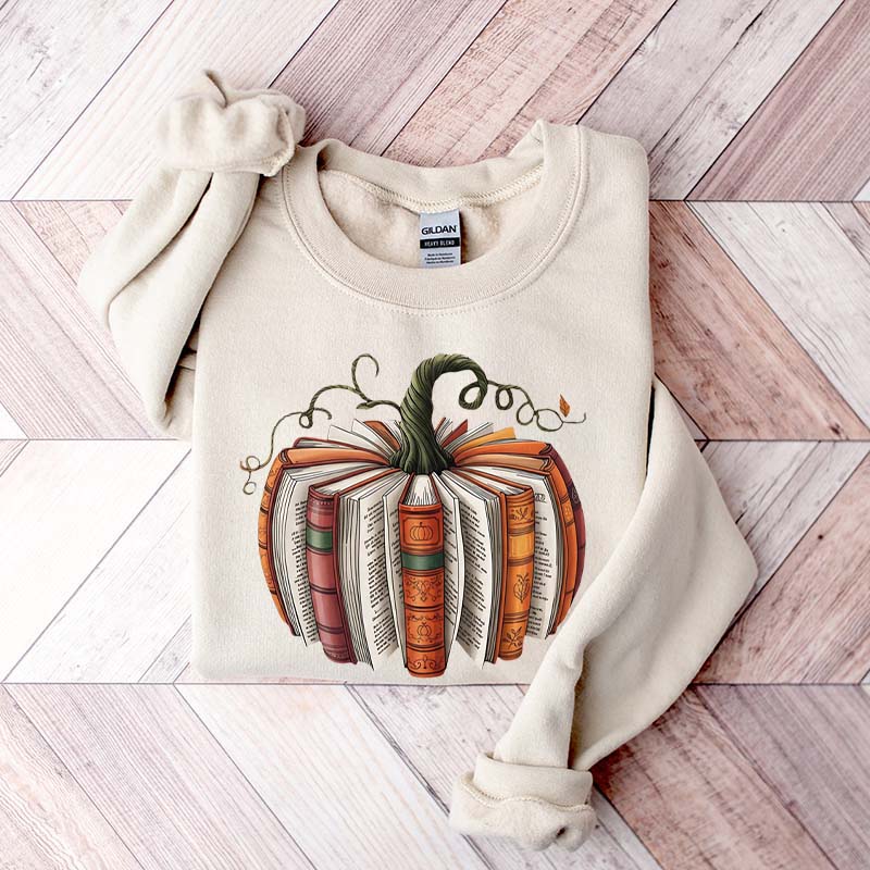 Fall Book Pumpkin Halloween Sweatshirt