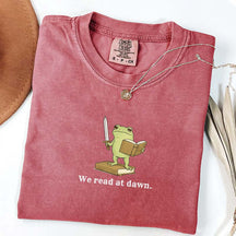 We Read At Dawn Frog Retro T-Shirt