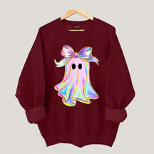 Sparkly Bow Rainbow Ghost Sweatshirt