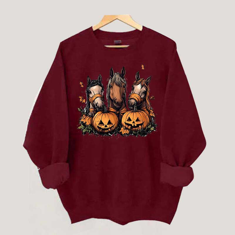 Halloween Horse Pumpkin Sweatshirt