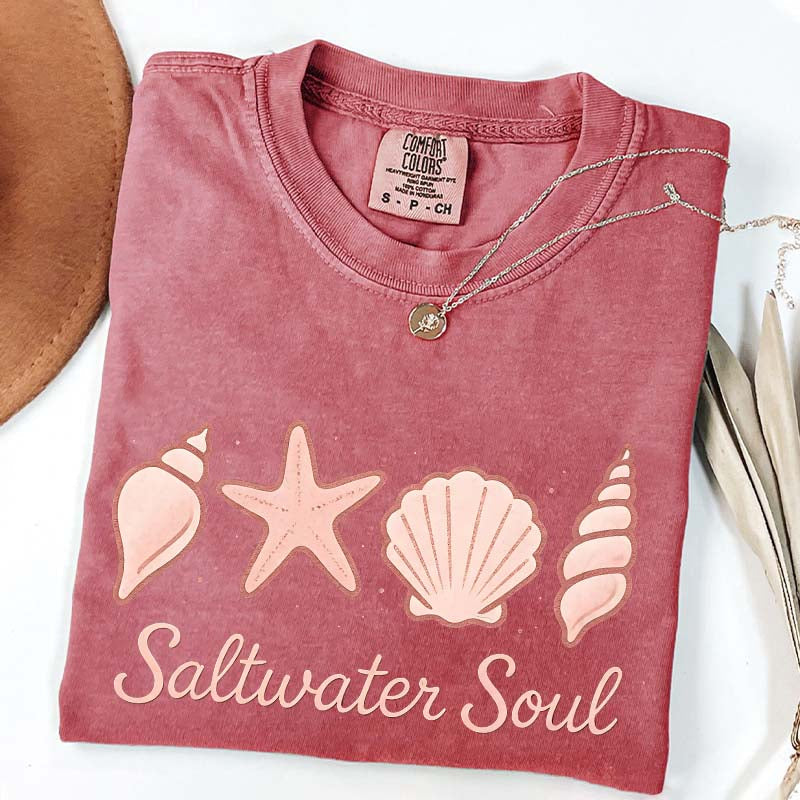 Seashell Graphic Comfort Colors Beach T-Shirt