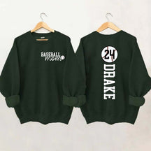 Custom Baseball Name And Number Mom Sweatshirt