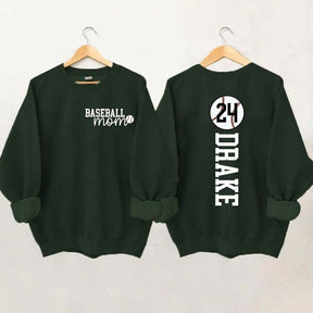 Custom Baseball Name And Number Mom Sweatshirt