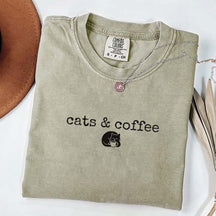 Comfort Colors Cats Coffee T-Shirt