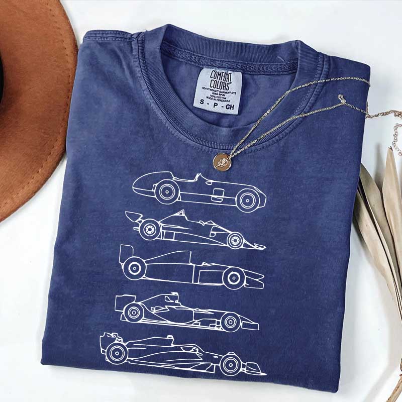 Evolution of a F1 Car Race T-Shirt