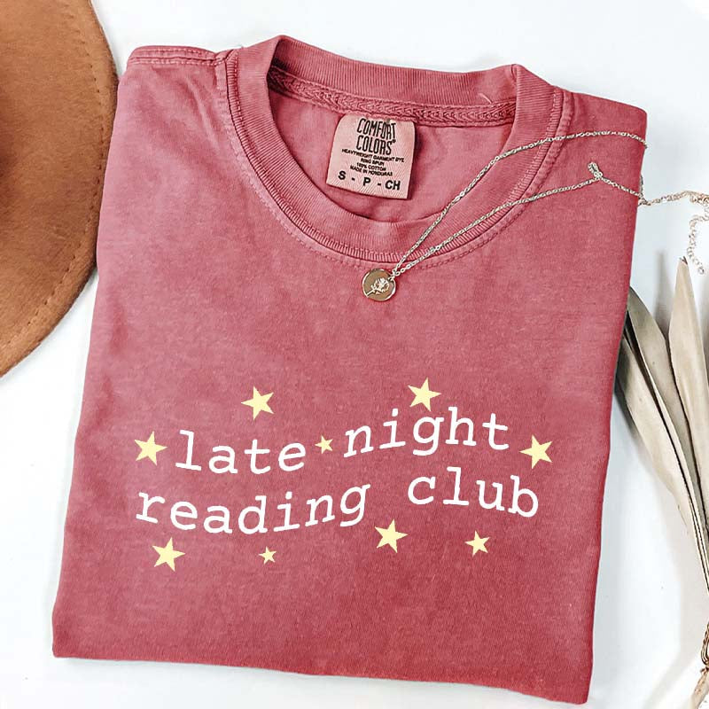Cute Late Night Reading Club T-Shirt