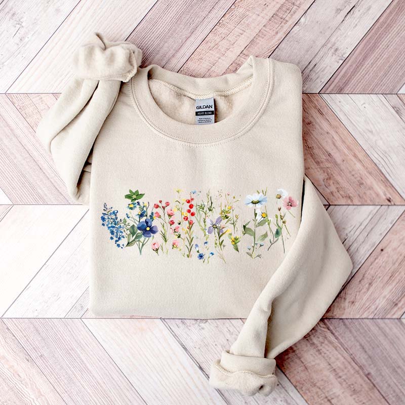 Cottagecore Spring Floral Graphic Sweatshirt