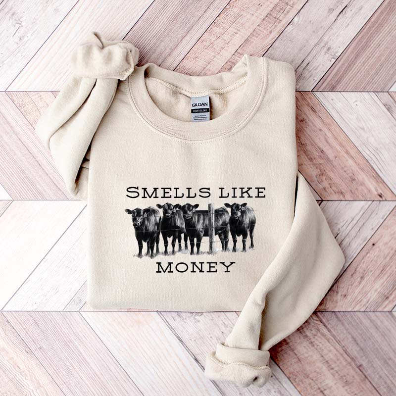 Smells Like Cattle Western Cow Sweatshirt