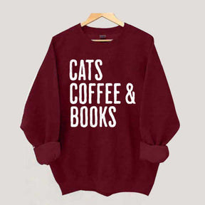 Cats Coffee And Books Sweatshirt
