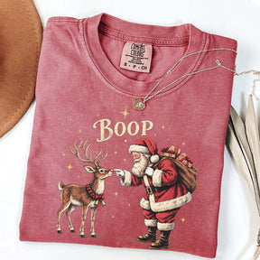 Vintage Santa Reindeer Christmas Boop T-Shirt