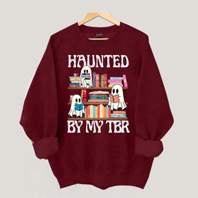 Haunted By My TBR Cute Ghost Reading Books Sweatshirt