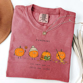 Pumpkins on Their Way to Spice the Latte Graphic T-Shirt