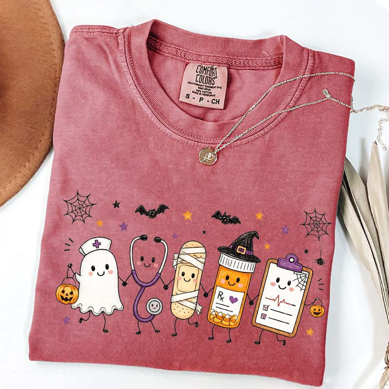 Halloween Nursing Doodle T-Shirt