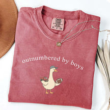 Outnumbered by Sons Mom Goose T-Shirt