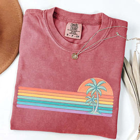 Retro Sun Summer Stripes T-Shirt