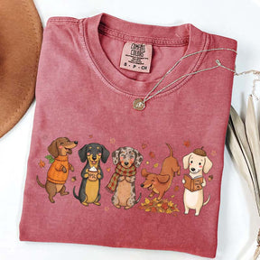Dachshund Fall Cozy Season Pumpkin T-Shirt