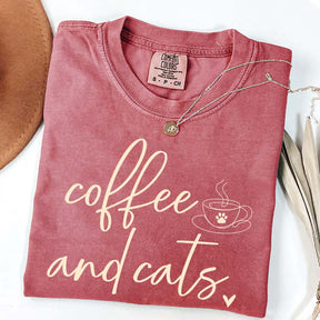 Minimalist Coffee and Cats T-Shirt