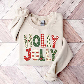 Holly Jolly Merry Christmas Tree Floral Sweatshirt
