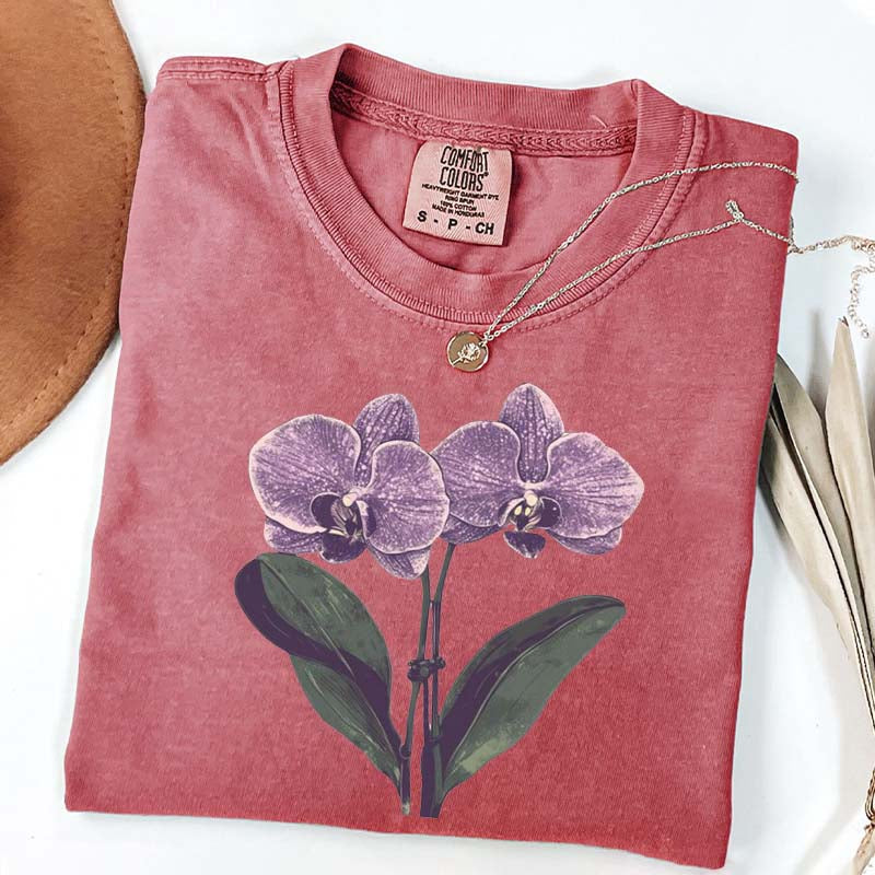 Vintage Orchid Flower Lover T-Shirt