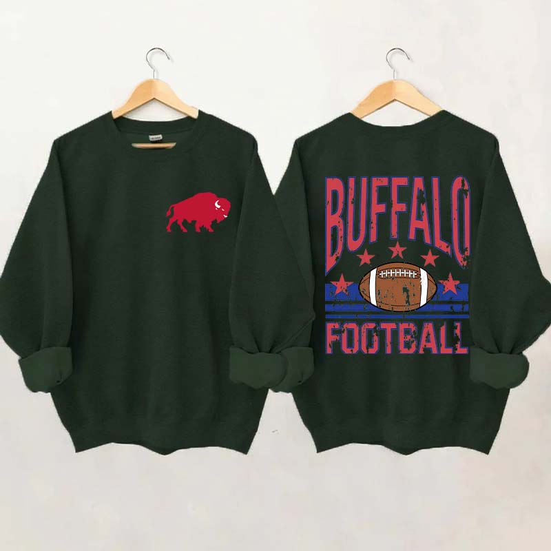 Buffalo Football Vintage Distressed Style Sweatshirt