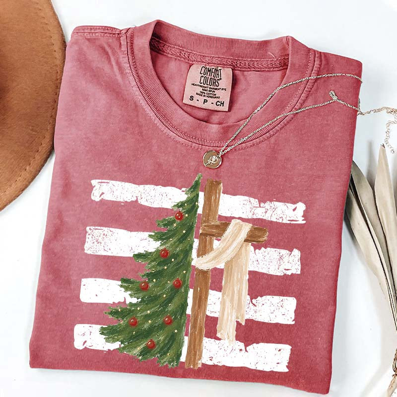 Christmas Tree Cross Faith T-Shirt