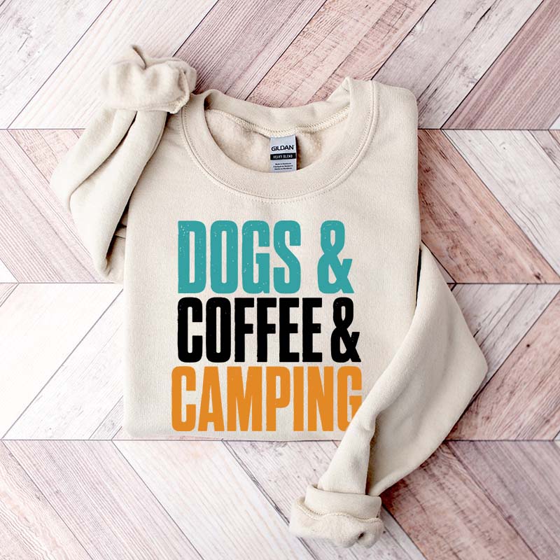 Dogs Coffee Camping Adventure Sweatshirt