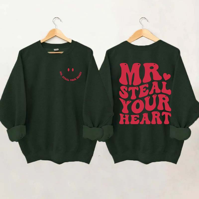 Retro Valentine Mr Steal Your Heart Sweatshirt