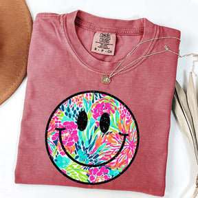 Comfort Colors Smiley Face Beach Vibes T-Shirt