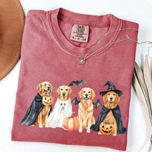 Halloween Golden Retriever Bat T-Shirt