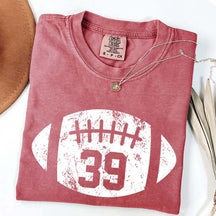 Custom Comfort Colors Football Kids Jersey Number T-Shirt