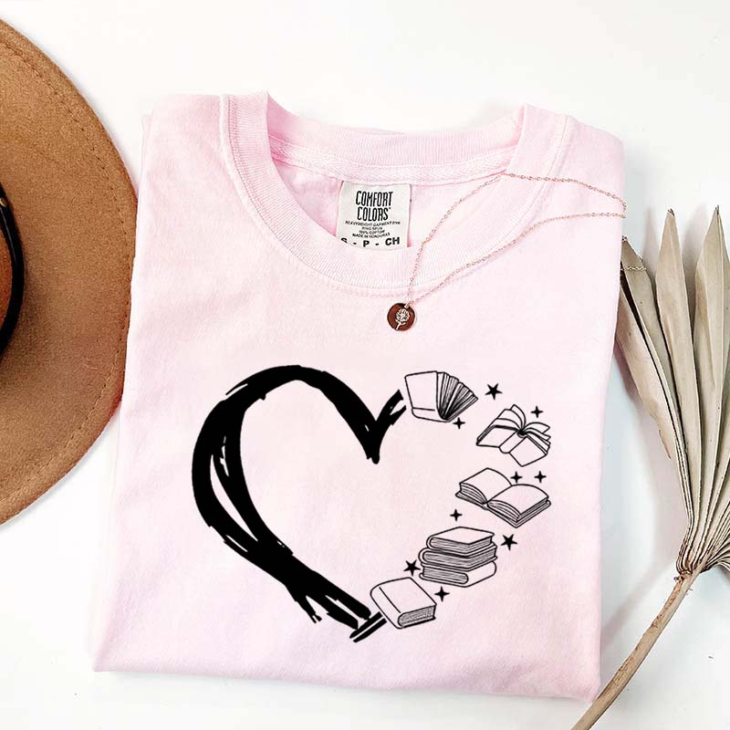 Heart of Books Lover T-Shirt