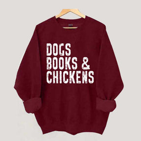 Trendy Dogs Books & Chickens Sweatshirt