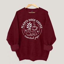 Plants Dogs Coffee Sweatshirt