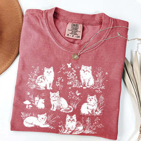 Vintage 90s Cats Pet Floral T-Shirt