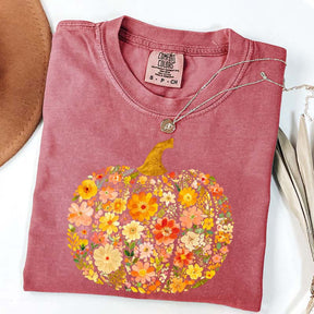 Flowers Pumpkin Comfort Colors T-Shirt