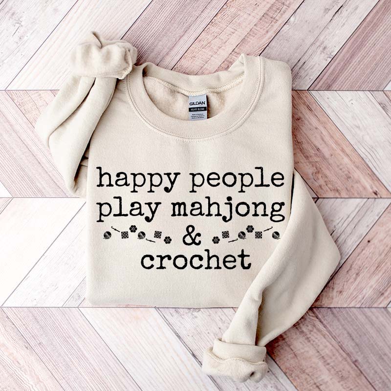 Happy People Play Mahjong & Crochet Sweatshirt