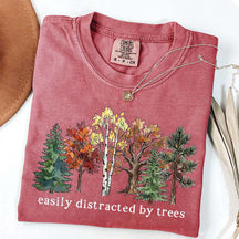 Easily Distracted by Trees Camping Hiking T-Shirt