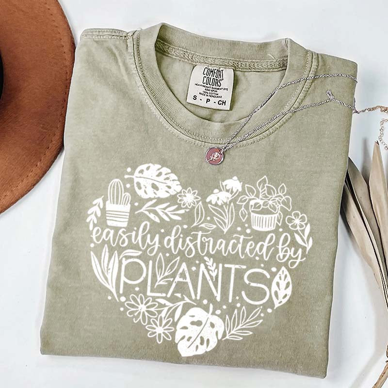 Cute Heart Easily Distracted By Plants T-Shirt