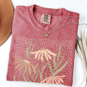 Boho Floral Abstract Botanical Aesthetic T-Shirt