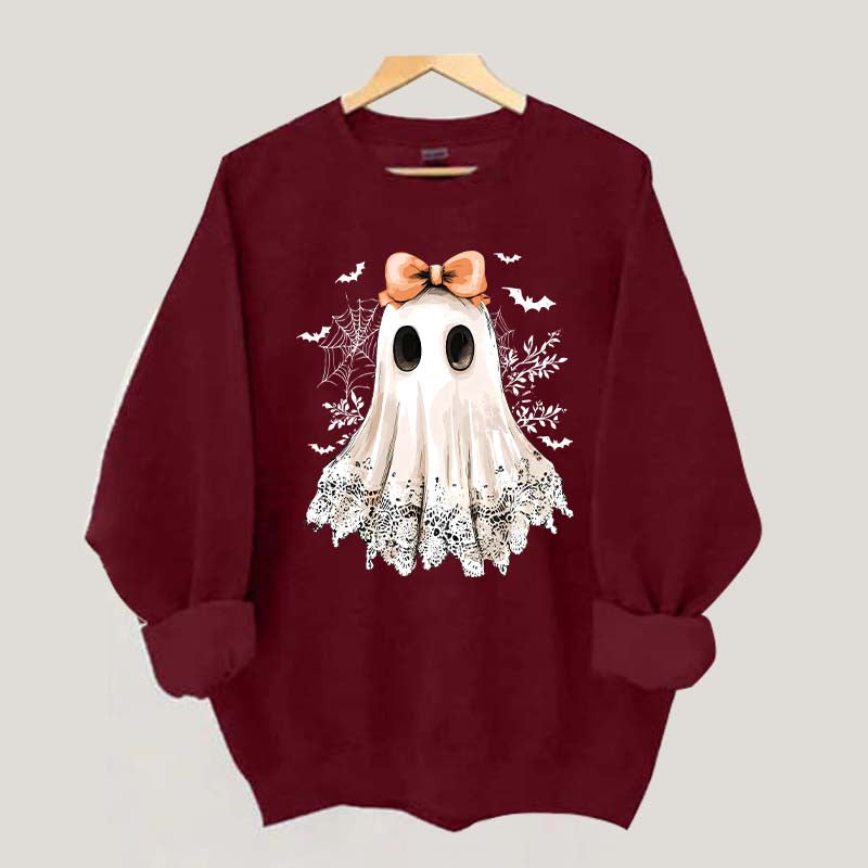 Halloween Lace Ghost Boo Sweatshirt