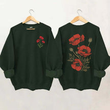 Red Poppies Floral Sweatshirt