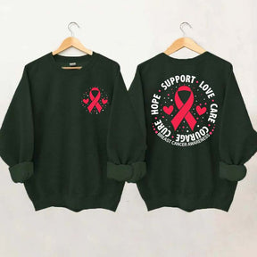 Breast Cancer Awareness Support Love Care Courage Sweatshirt