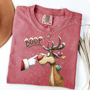 Boop Reindeer Comfort Colors Christmas T-Shirt