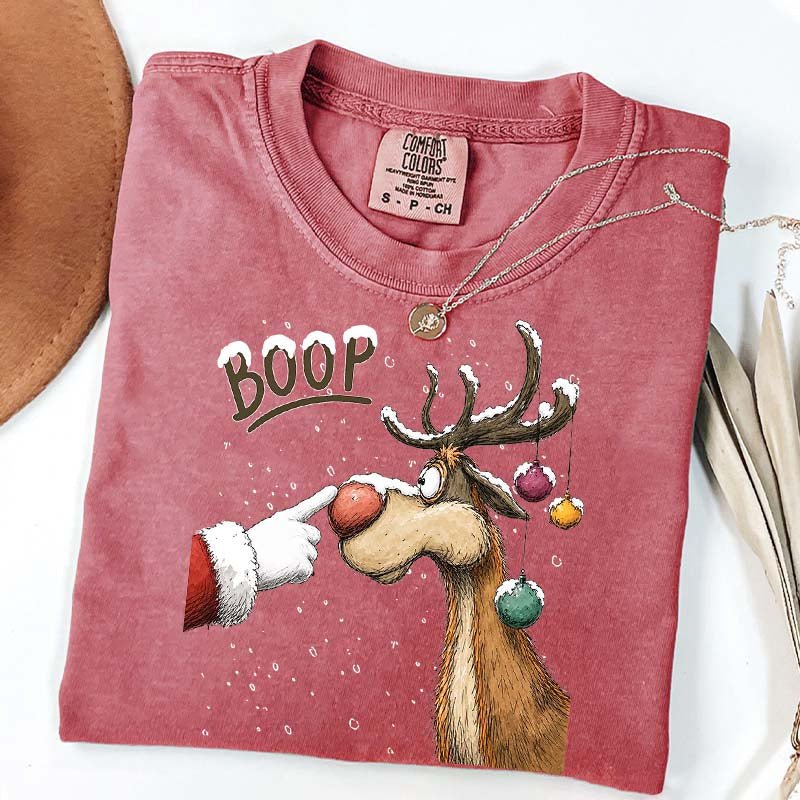 Boop Reindeer Comfort Colors Christmas T-Shirt