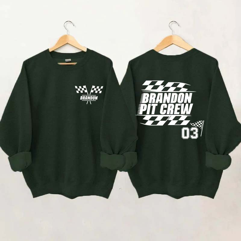 Personalized Pit Crew Racing Sweatshirt
