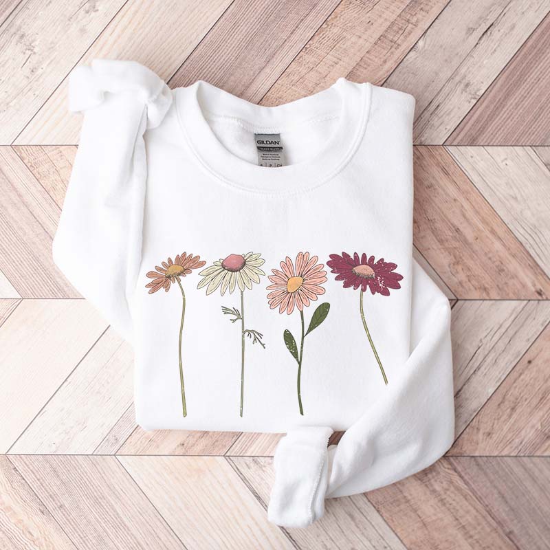 Vintage Floral Boho Wildflower Cottagecore Sweatshirt