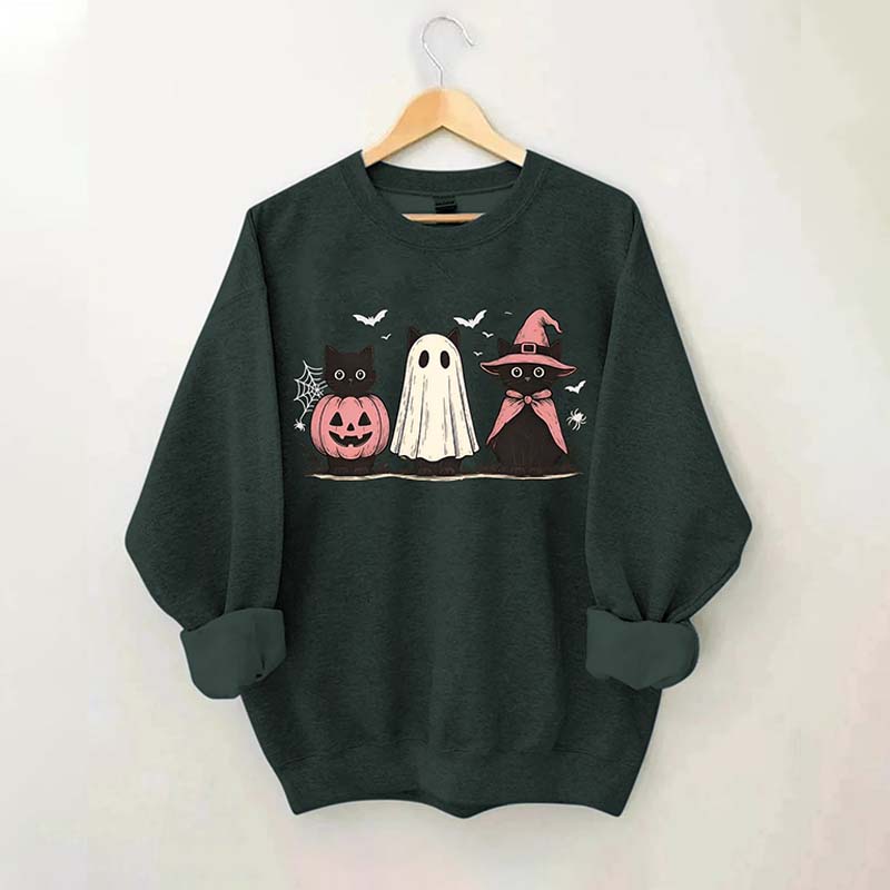 Boo Ghost Black Cat Sweatshirt