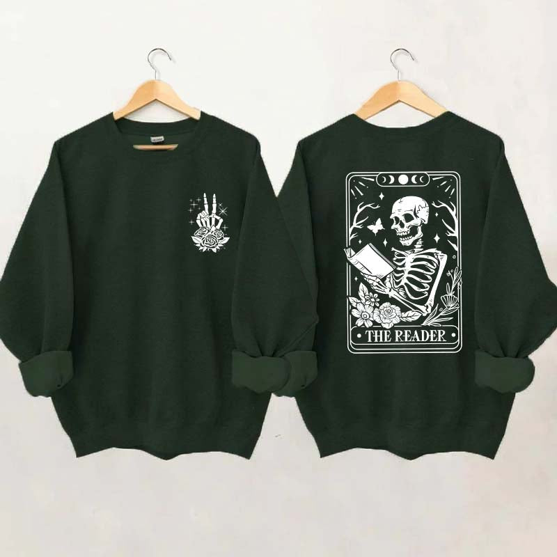 The Reader Tarot Card Front And Back Printing Sweatshirt