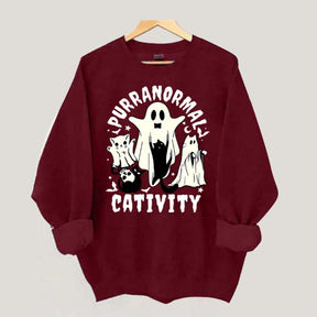 Purranormal Cativity Spooky Ghost Cat Sweatshirt