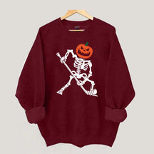 Skeleton Hockey Pumpkin Sweatshirt